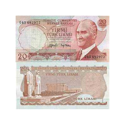 اسکناس 20 لیر - ترکیه 1974