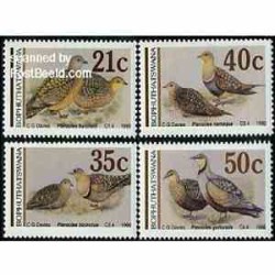 4 عدد تمبر پرندگان - بوتسوانا - آفریقای جنوبی 1990