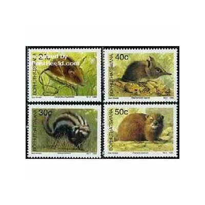   4 عدد تمبر پستانداران - بوتسوانا - آفریقای جنوبی 1990