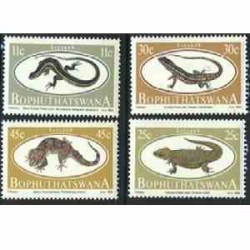 4 عدد تمبر مارمولکها - بوتسوانا - آفریقای جنوبی 1984