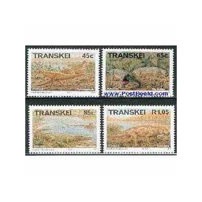  4 عدد تمبرجانوران ما قبل تاریخ - ترنسکی - آفریقای جنوبی 1993