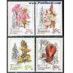 4 عدد تمبر گلها - ترنسکی - آفریقای جنوبی 1990 