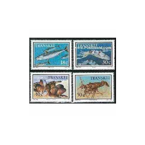 4 عدد تمبر آبزیان - ترنسکی - آفریقای جنوبی  1989