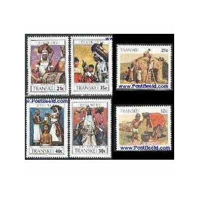 6 عدد تمبر سری پستی قبایل - ترنسکی - آفریقای جنوبی 1990- 1985 