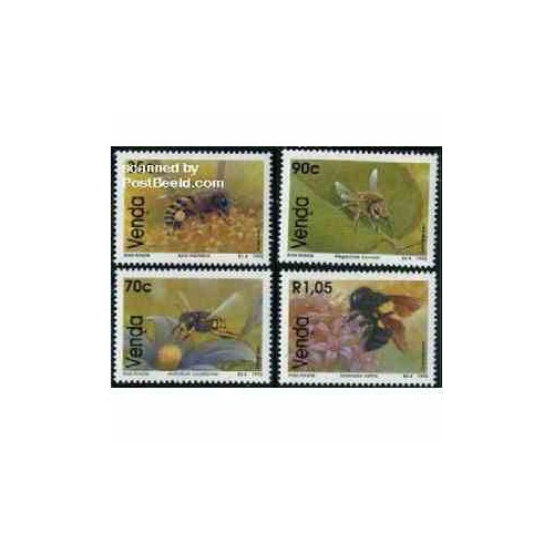  4 عدد تمبر زنبورها - وندا - آفریقای جنوبی 1992