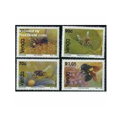  4 عدد تمبر زنبورها - وندا - آفریقای جنوبی 1992