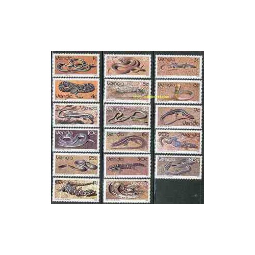  17 عدد تمبر سری پستی خزندگان - وندا - آفریقای جنوبی 1986