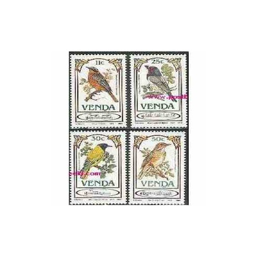 4 عدد تمبر پرندگان آوازخوان - وندا - آفریقای جنوبی 1985 