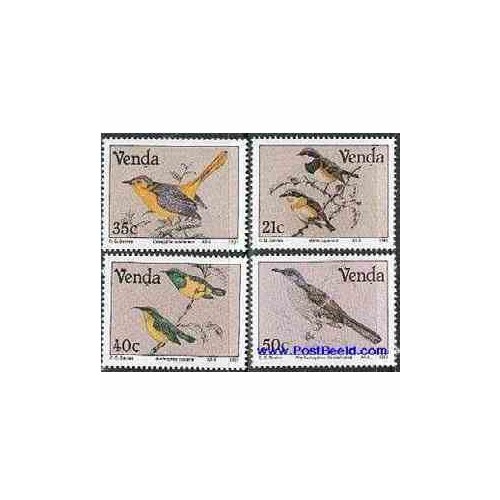 4 عدد تمبر پرندگان - وندا 1991 