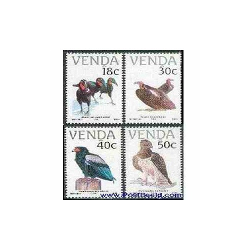 4 عدد تمبر پرندگان - وندا 1989 