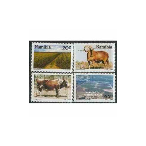 4 عدد تمبر کشاورزی - نامیبیا 1990