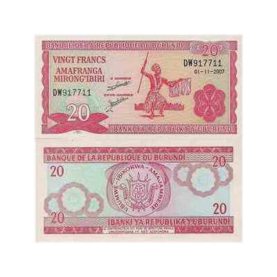 اسکناس 20 فرانک - بروندی 2007