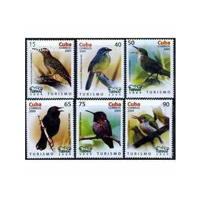 6 عدد تمبر پرنده -Turnat- کوبا 2009 