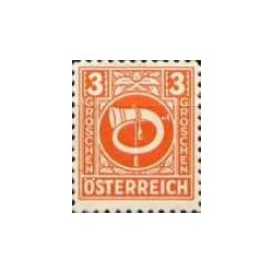 1 عدد تمبر سری پستی شیپور پستی - 1G - اتریش 1945