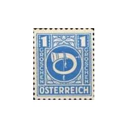 1 عدد تمبر سری پستی شیپور پستی - 1G - اتریش 1945