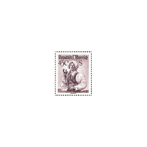 1 عدد تمبر سری پستی لباس های ملی - 4.5S - اتریش 1951