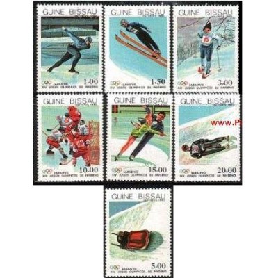 7 عدد تمبر المپیک زمستانی - گینه بیسائو 1983