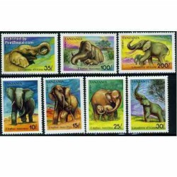  5 عدد تمبر فیلها - تانزانیا 1991 