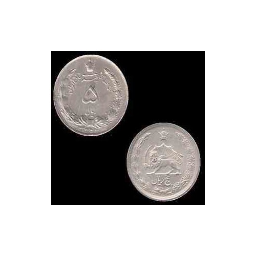 سکه نقره 5 ریال محمد رضا شاه 1323 ه ش کیفیت عالی در حد بانکی 