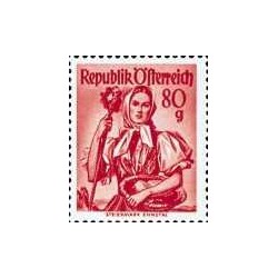 1 عدد تمبر سری پستی لباس های ملی - 80g - اتریش 1949