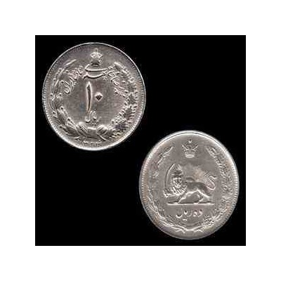 سکه نقره 10 ریال محمدرضا شاه 1323 کیفیت بسیار عالی 
