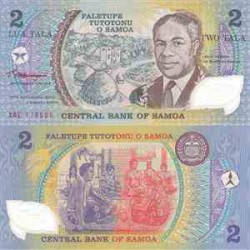 اسکناس پلیمر 2 تالا - یادبود پنجاهمین سالگرد خدمات ریاست دولت - ساموا 1990