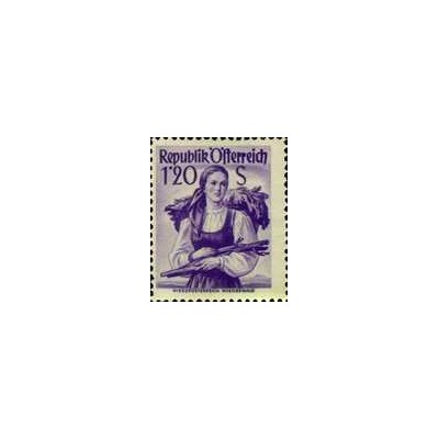 1 عدد تمبر سری پستی لباس های ملی - 1.2S - اتریش 1949