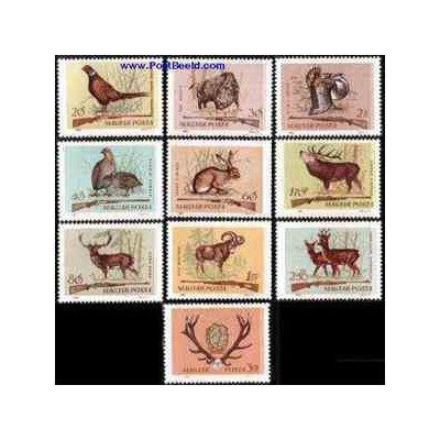  10 عدد تمبر شکار - مجارستان 1964 