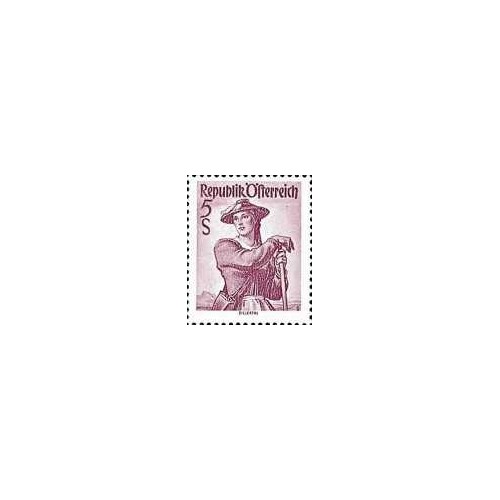 1 عدد تمبر سری پستی لباس های ملی - 5S - اتریش 1948
