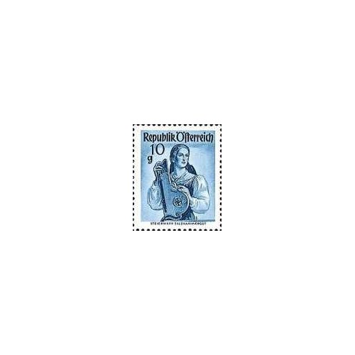 1 عدد تمبر سری پستی لباس های ملی - 10g - اتریش 1948