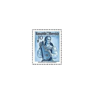 1 عدد تمبر سری پستی لباس های ملی - 10g - اتریش 1948