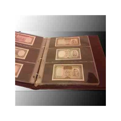آلبوم کلاسوری اسکناس طرح چرم  10 برگ 3 خانه - ورق مشکی