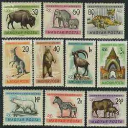  10 عدد تمبرحیوانات باغ وحش بوداپست - مجارستان 1961