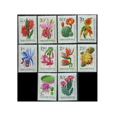 10 عدد تمبر گلهای باغ گیاهشناسی - مجارستان 1965