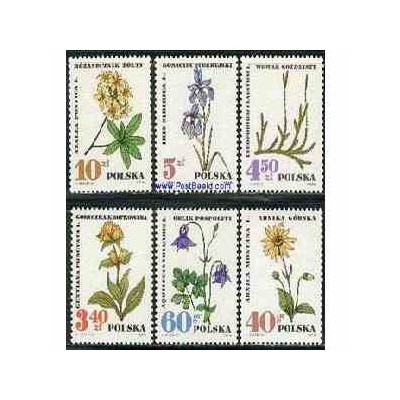 6 عدد تمبر گلهای داروئی حفاظت شده - لهستان 1967 
