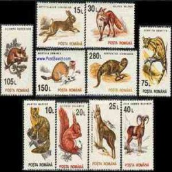  10 عدد تمبر حیوانات - رومانی 1993 