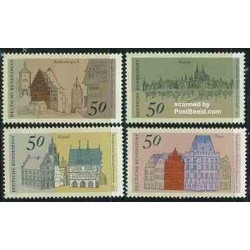 4 عدد تمبر میراث معماری اروپائی - جمهوری فدرال آلمان 1975