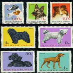 7 عدد تمبر سگها - مجارستان 1967 