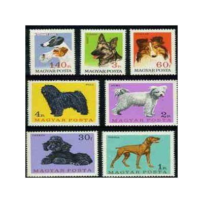 7 عدد تمبر سگها - مجارستان 1967 