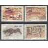 4 عدد تمبر نقاشی غارها - آفریقای جنوبی 1987