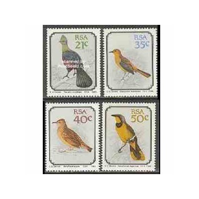 4 عدد تمبر پرندگان - آفریقای جنوبی 1990 