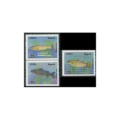 3 عدد تمبر ماهی - سوریه 2006