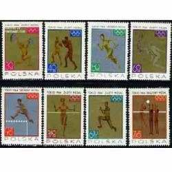 8 عدد تمبر برندگان مدال المپیک - لهستان 1965 