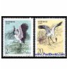 2 عدد تمبر پرنده - تمبر مشترک آمریکا - چین 1989 