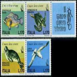  4 عدد تمبر گونه های در حال انقراض باتب - ایتالیا 1978