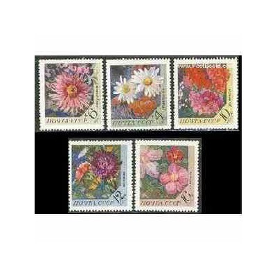 5 عدد تمبر گلهای باغچه - شوروی 1970