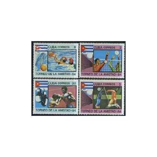 4 عدد تمبر بازیهای دوستانه - کوبا 1984