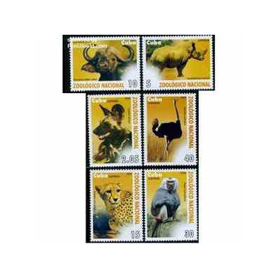 6 عدد تمبر باغ وحش ملی - کوبا 2009