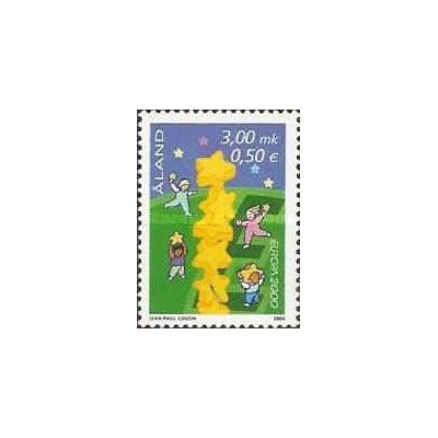 1 عدد  تمبر مشترک اروپا - Europa Cept - برج 6 ستاره - آلاند 2000