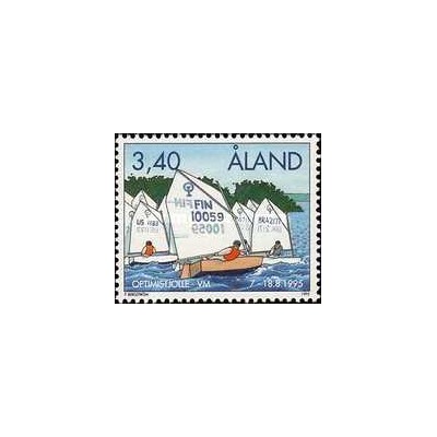 1 عدد  تمبر قهرمانی جهان در مسابقات قایق های تفریحی - آلاند 1995